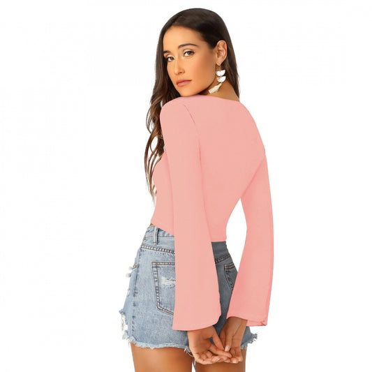 Indoraa Women's 95% Polyester 5% Spandex Western Wear Tops (Peach)