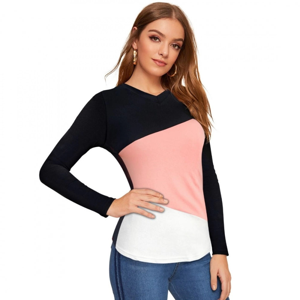 Indoraa Women's 95% Polyester 5% Spandex Western Wear T Shirt (Peach)