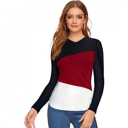 Indoraa Women's 95% Polyester 5% Spandex Western Wear T Shirt (Maroon)