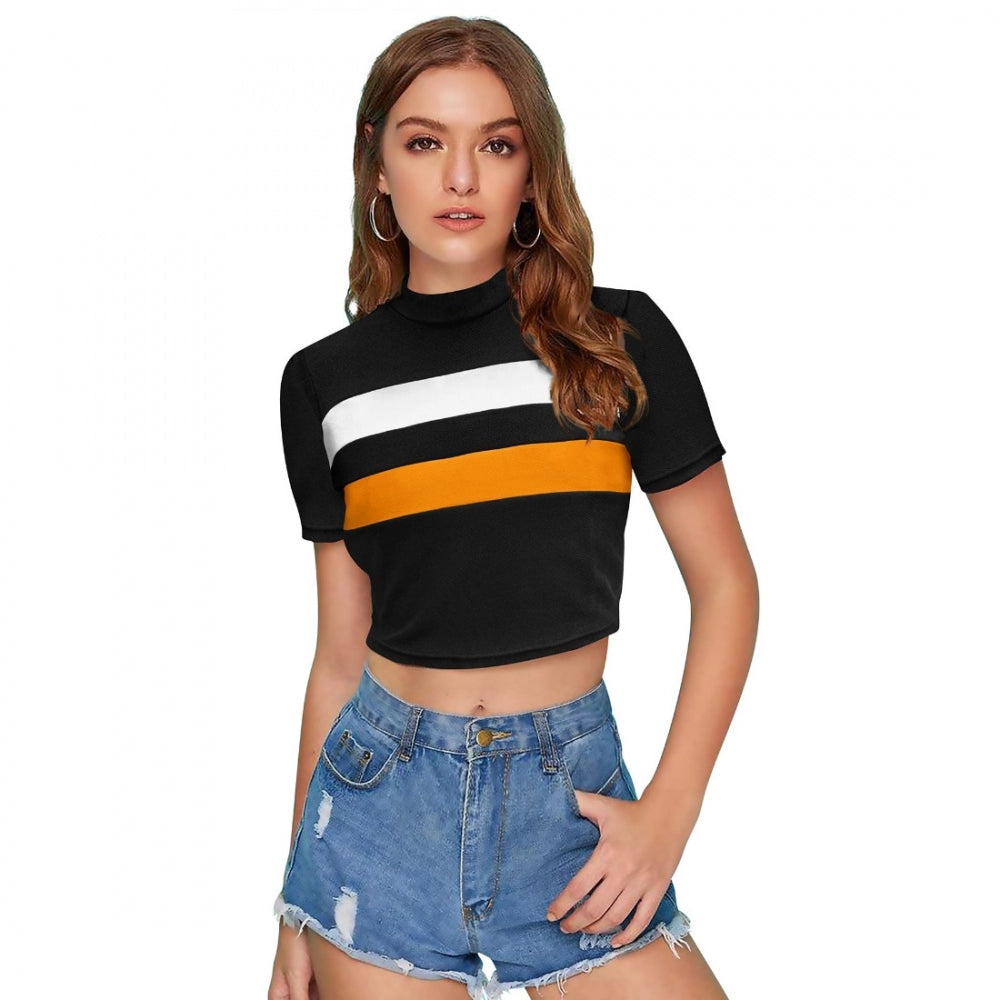 Indoraa Women's 95% Polyester 5% Spandex Western Wear Tops (Yellow)