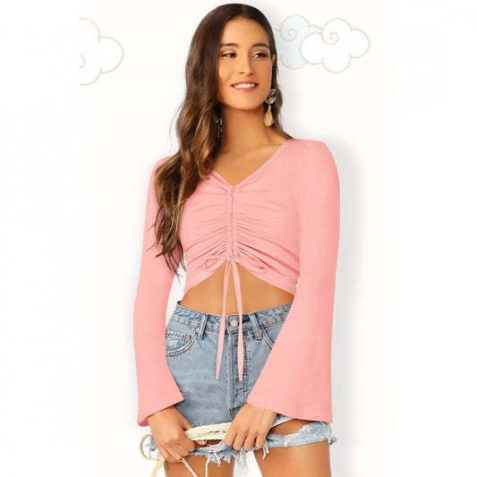 Indoraa Women's 95% Polyester 5% Spandex Western Wear Tops (Peach)