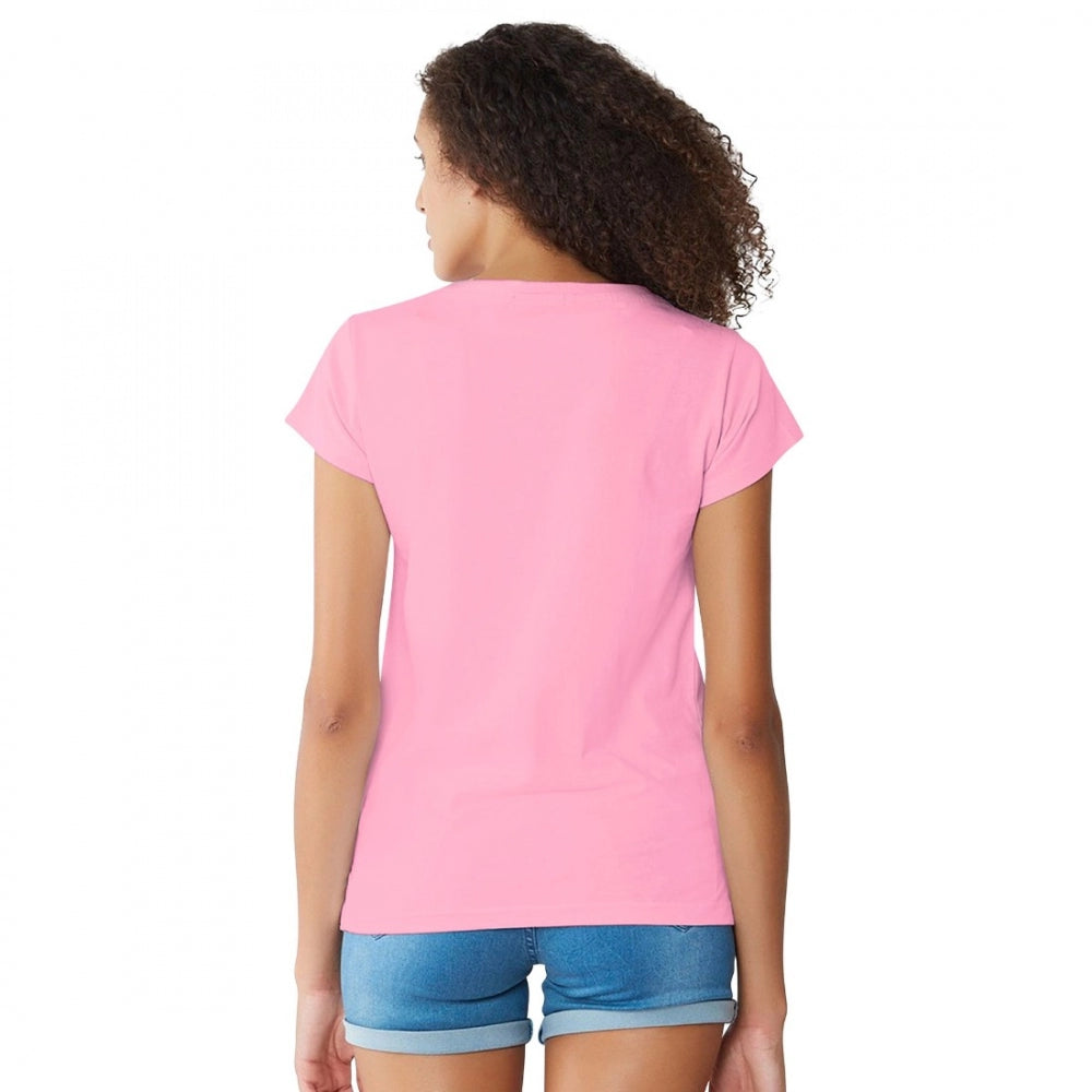 Indoraa Women's Cotton Western Wear T Shirt (Pink)