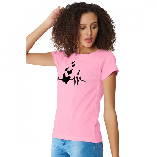 Indoraa Women's Cotton Western Wear T Shirt (Pink)