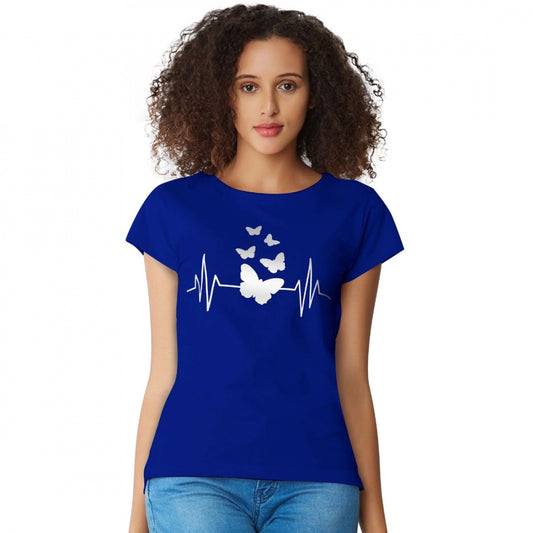 Indoraa Women's Cotton Western Wear T Shirt (Royal Blue)