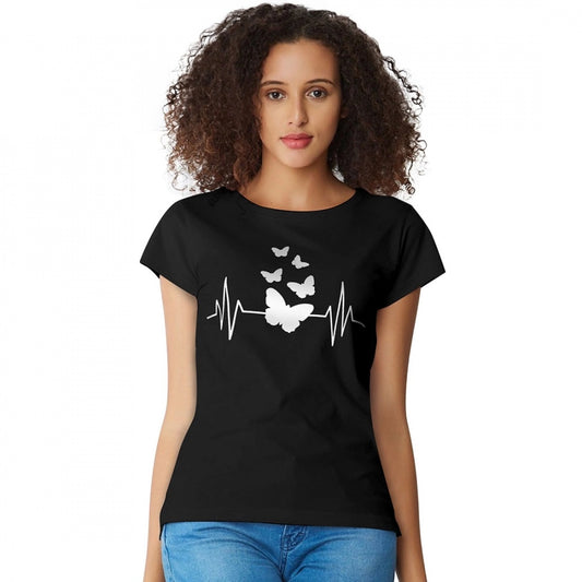 Indoraa Women's Cotton Western Wear T Shirt (Black)