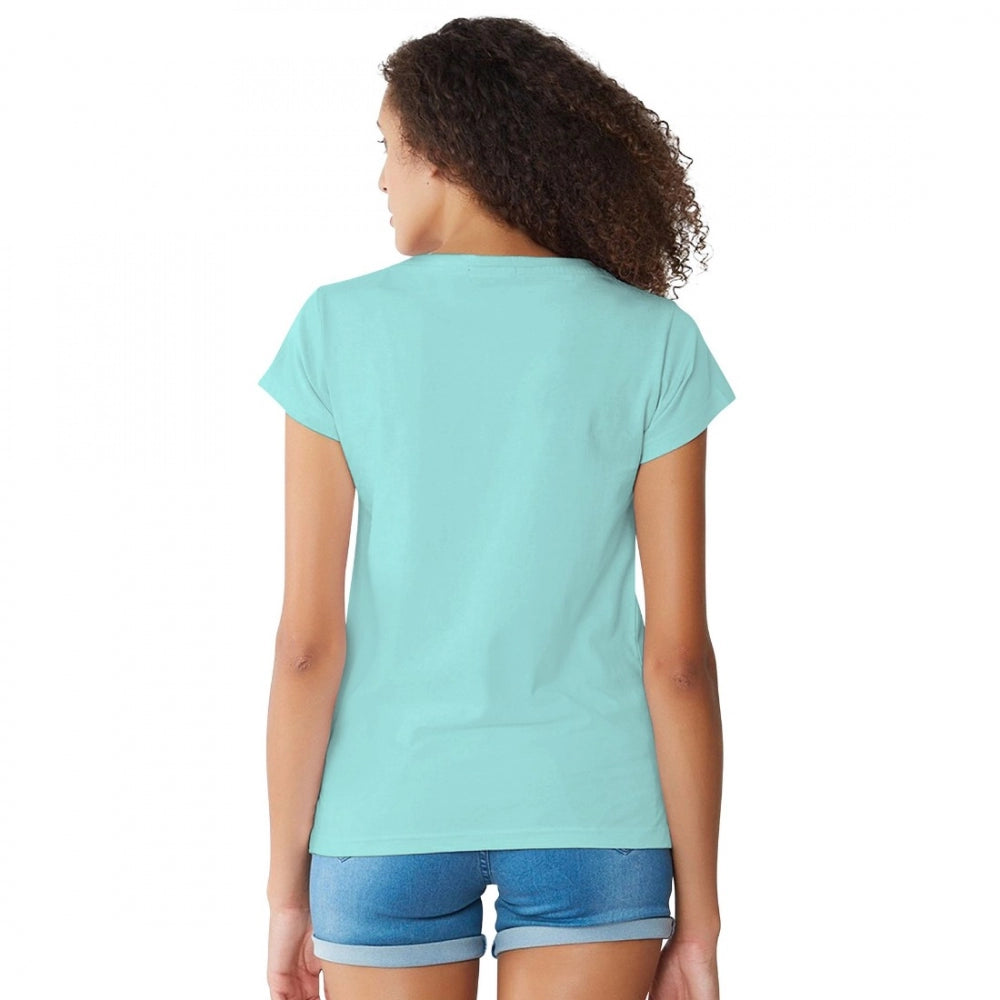 Indoraa Women's Cotton Western Wear T Shirt (C Green)