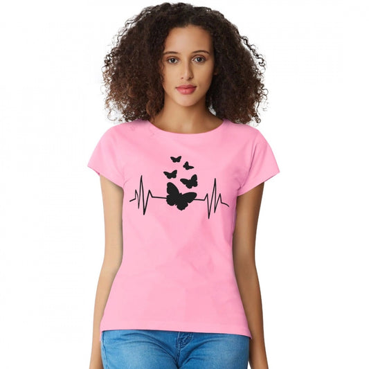 Indoraa Women's Cotton Western Wear T Shirt (Pink)