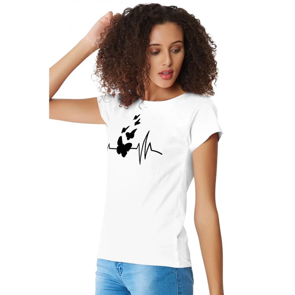 Indoraa Women's Cotton Western Wear T Shirt (White)