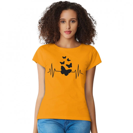 Indoraa Women's Cotton Western Wear T Shirt (Yellow)