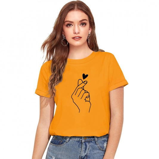Indoraa Women's Cotton Western Wear T Shirt (Yellow)