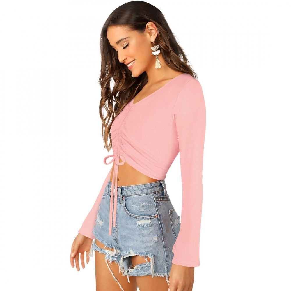 Indoraa Women's 95% Polyester 5% Spandex Western Wear Tops (Peach)