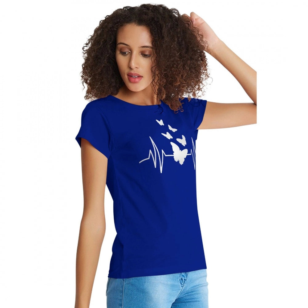 Indoraa Women's Cotton Western Wear T Shirt (Royal Blue)