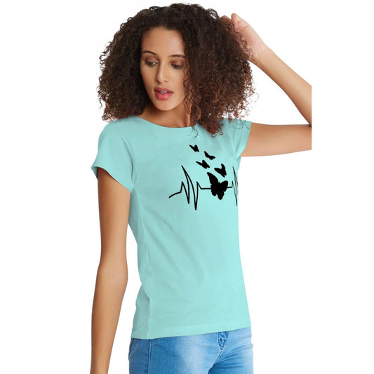 Indoraa Women's Cotton Western Wear T Shirt (C Green)