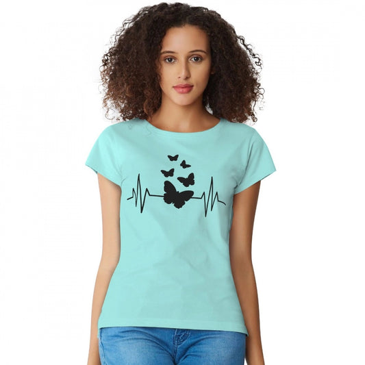 Indoraa Women's Cotton Western Wear T Shirt (C Green)