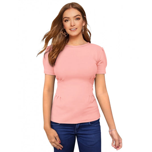 Indoraa Women's Western Wear Hosiery T Shirts (Peach)