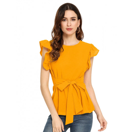 Indoraa Women's Western Wear Hosiery T Shirts (Yellow)