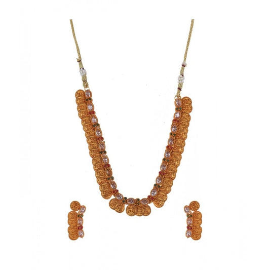 indoraa Women's Elegent Laxmi Coin Shape Jewellery Chowker Set (White, Free Size)