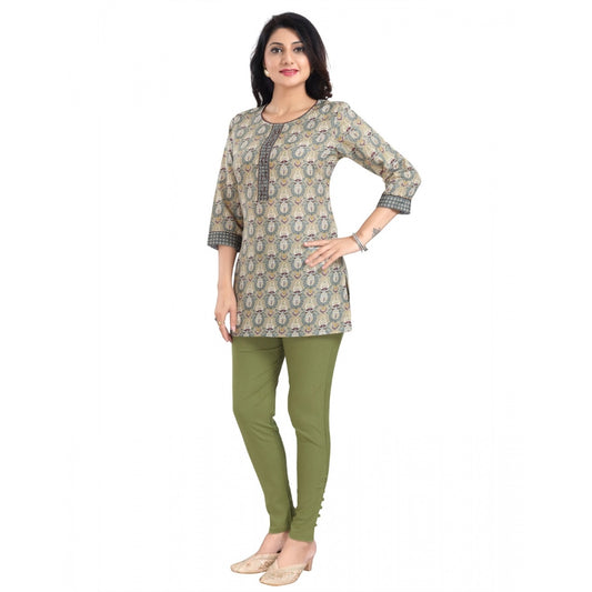 Indoraa Women's 3/4th Sleeve Viscose Blend Tunic Short Top (Multicolor)