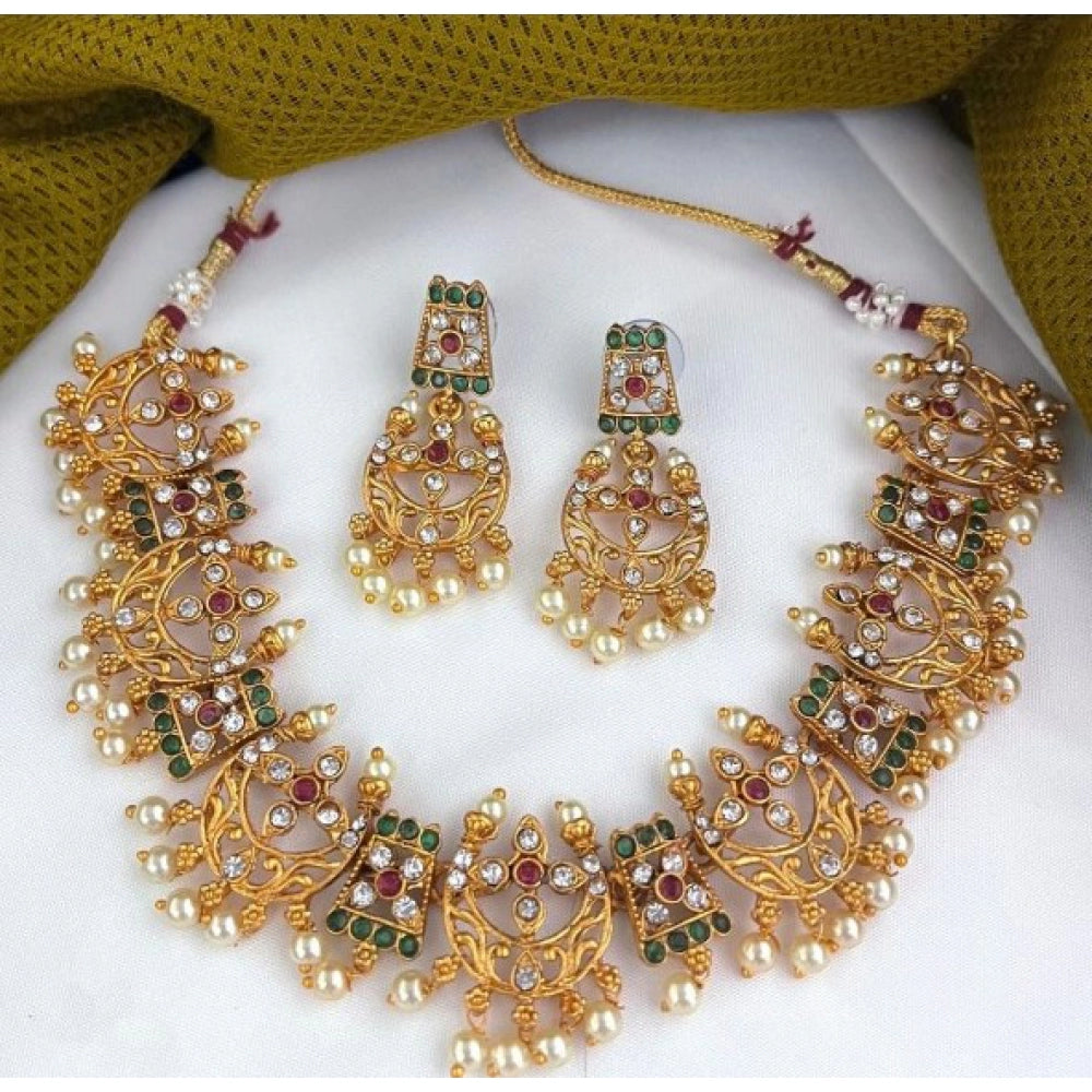 indoraa Women's Ethnic Style Necklace Set (Multi Color, Free Size)