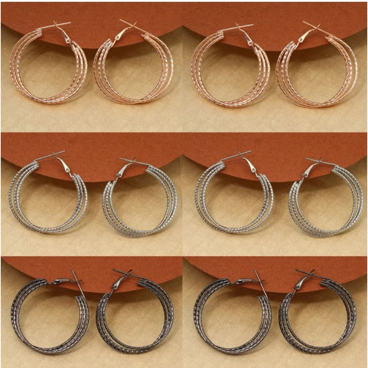 indoraa Women's Multi Color Antique Earrings Combo Of 6 Pairs