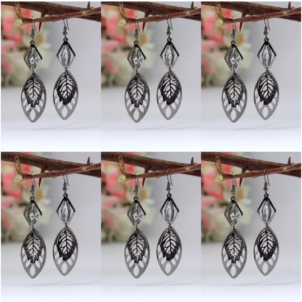 indoraa Women's Black Color Antique Earrings Combo Of 6 Pairs