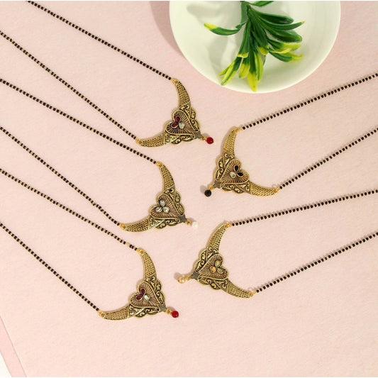 indoraa Women's Assorted Color 5 Piece Of Mangalsutra Combo