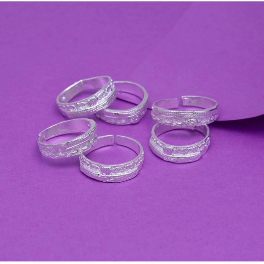indoraa Women's Multi Color Assorted Design Toe Rings Combo Of 3 Pairs