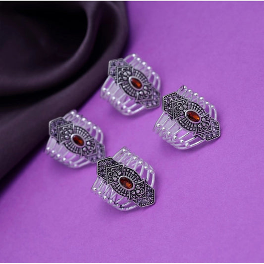 indoraa Women's Multi Color Assorted Design Adjustable Toe Rings Combo Of 2 Pairs