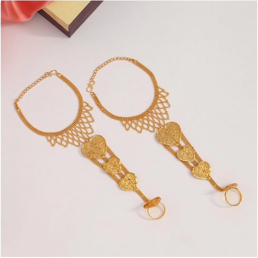 indoraa Women's Gold Plated Hathphool Adjustable Chain