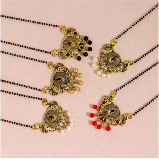 indoraa Women's Assorted Color 5 Piece Of Mangalsutra Combo