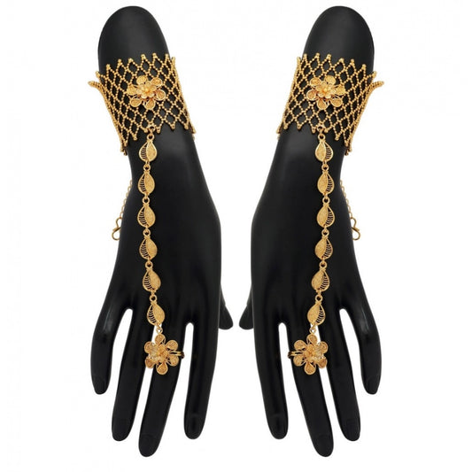 indoraa Women's Gold Plated Hathphool Adjustable Chain