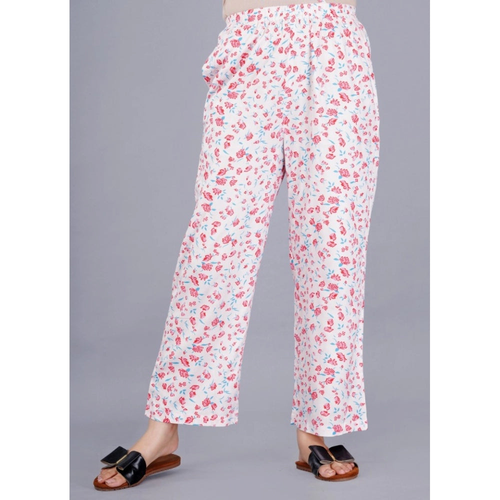 Indoraa Women's Casual Half Sleeve Printed Viscose Rayon Shirt With Pyjama Pant Night Suit Set (Baby Pink)