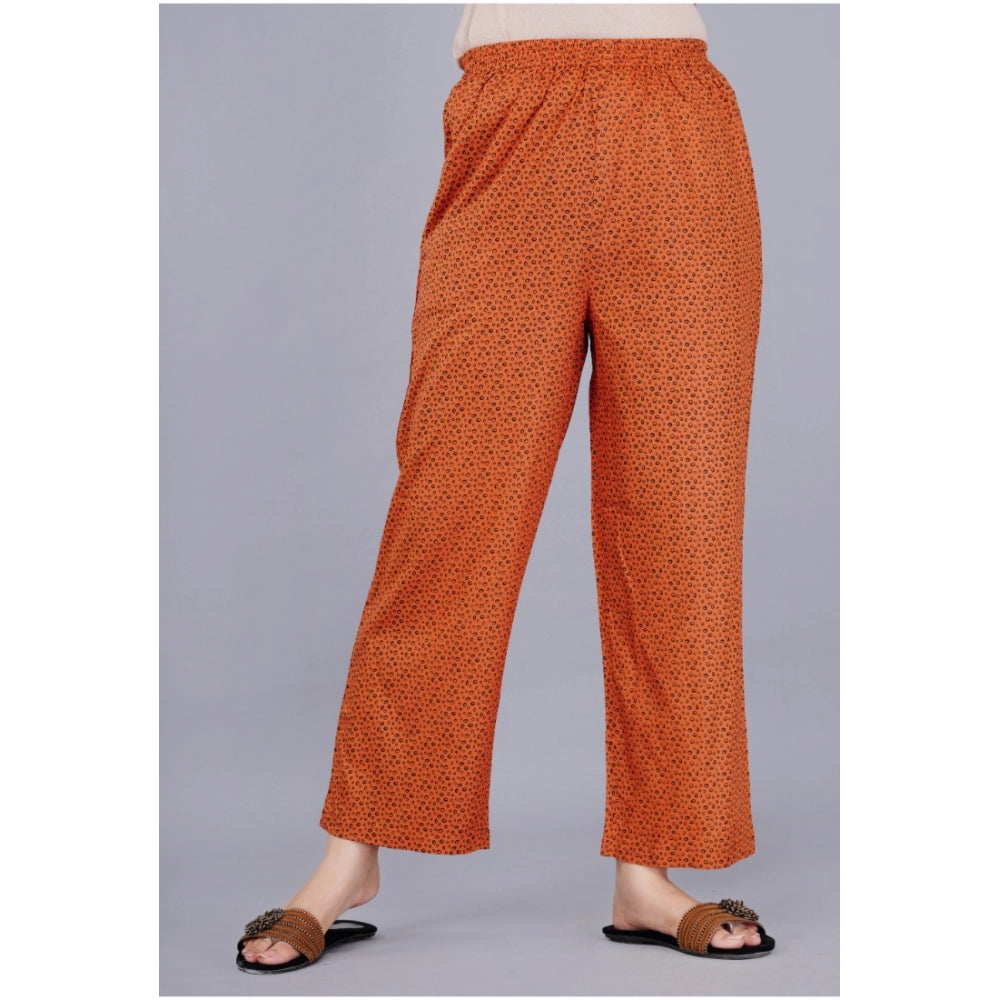 Indoraa Women's Casual Half Sleeve Printed Viscose Rayon Shirt With Pyjama Pant Night Suit Set (Brown)