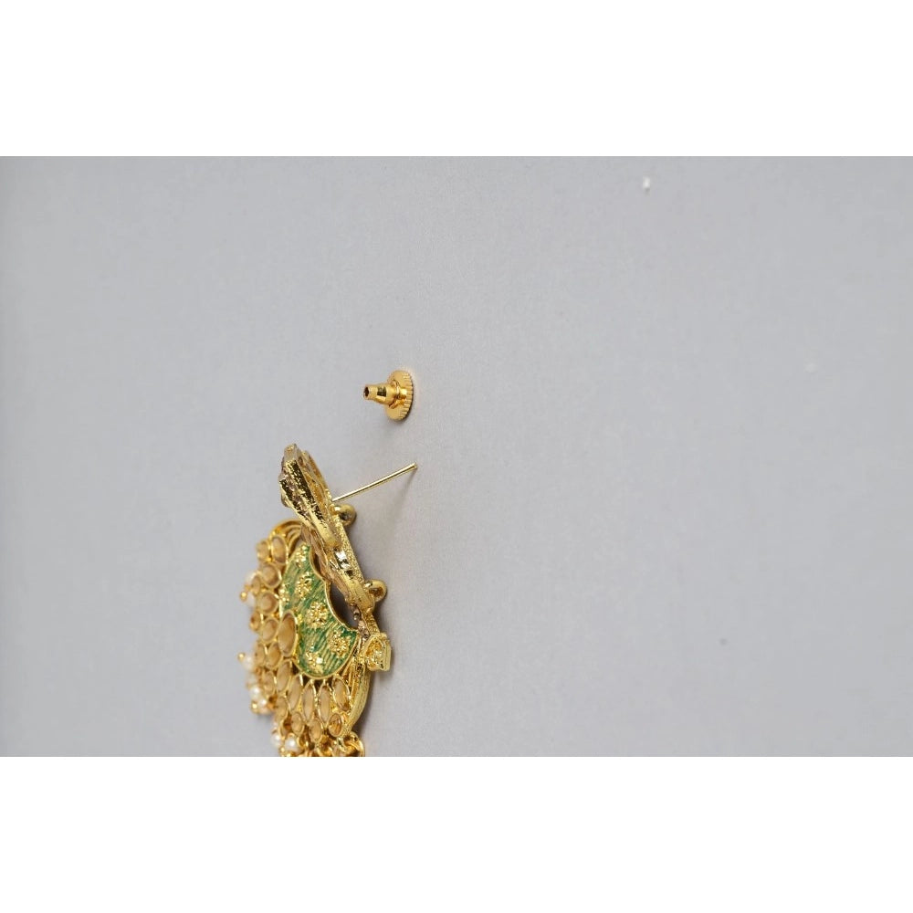 indoraa Women's Rose Gold Plated Alloy Earrings (Gold)