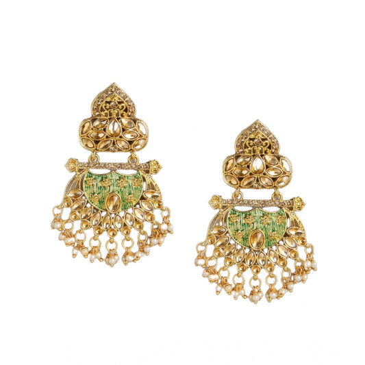 indoraa Women's Rose Gold Plated Alloy Earrings (Gold)