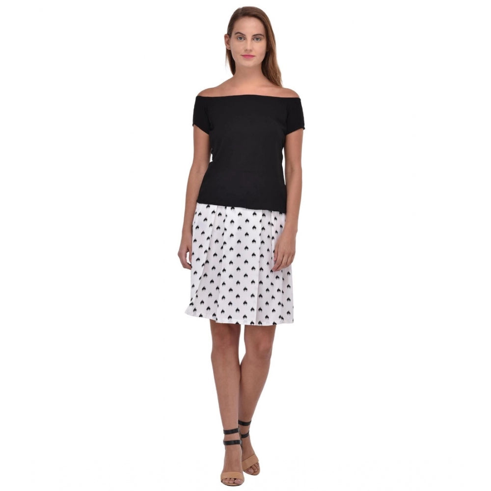 Indoraa Women's Cotton Blend Solid Short Sleeves Dress (Black)