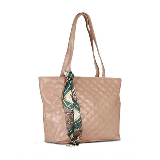 indoraa Women's Polyurethane Textured  Shoulder Bag (Peach)
