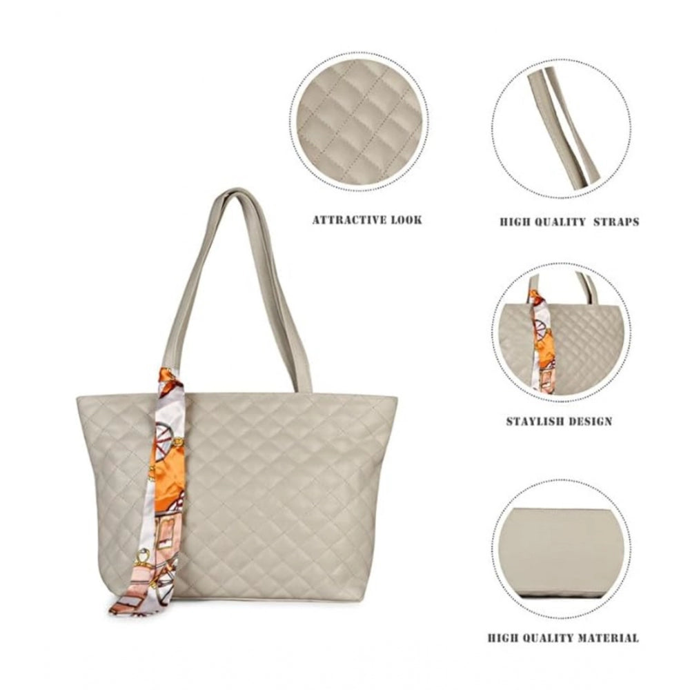 indoraa Women's Polyurethane Textured  Shoulder Bag (Grey)