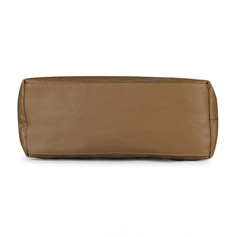 indoraa Women's Polyurethane Textured  Shoulder Bag (Light Brown)