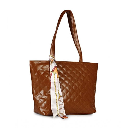 indoraa Women's Polyurethane Textured  Shoulder Bag (Dark Brown)