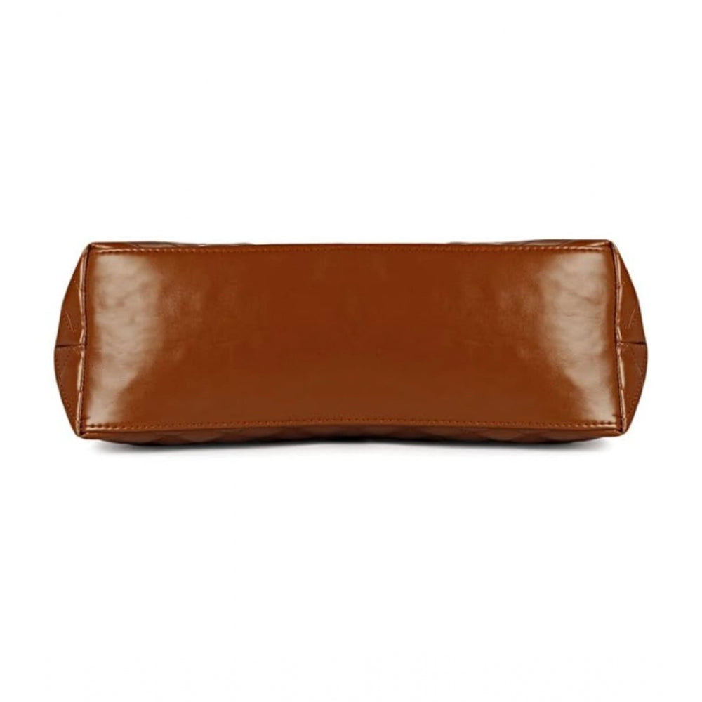 indoraa Women's Polyurethane Textured  Shoulder Bag (Dark Brown)