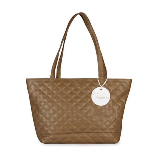 indoraa Women's Polyurethane Textured  Shoulder Bag (Light Brown)