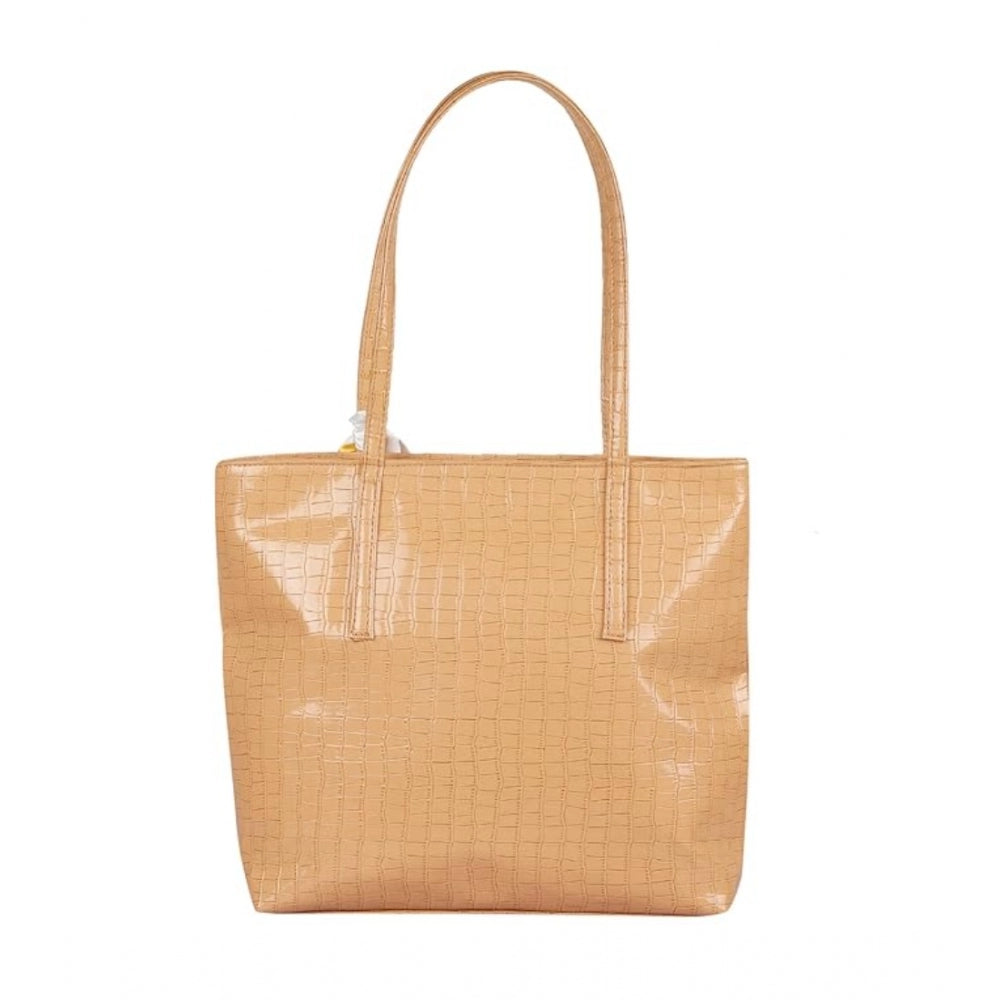 indoraa Women's Polyurethane Textured, Croc Shoulder Bag (Yellow)
