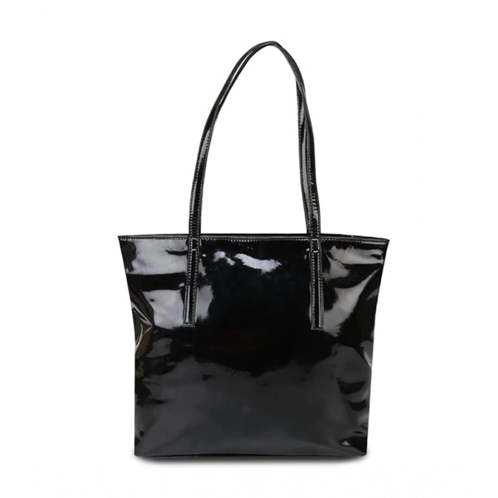 indoraa Women's Synthetic Solid Shoulder Bag (Black)