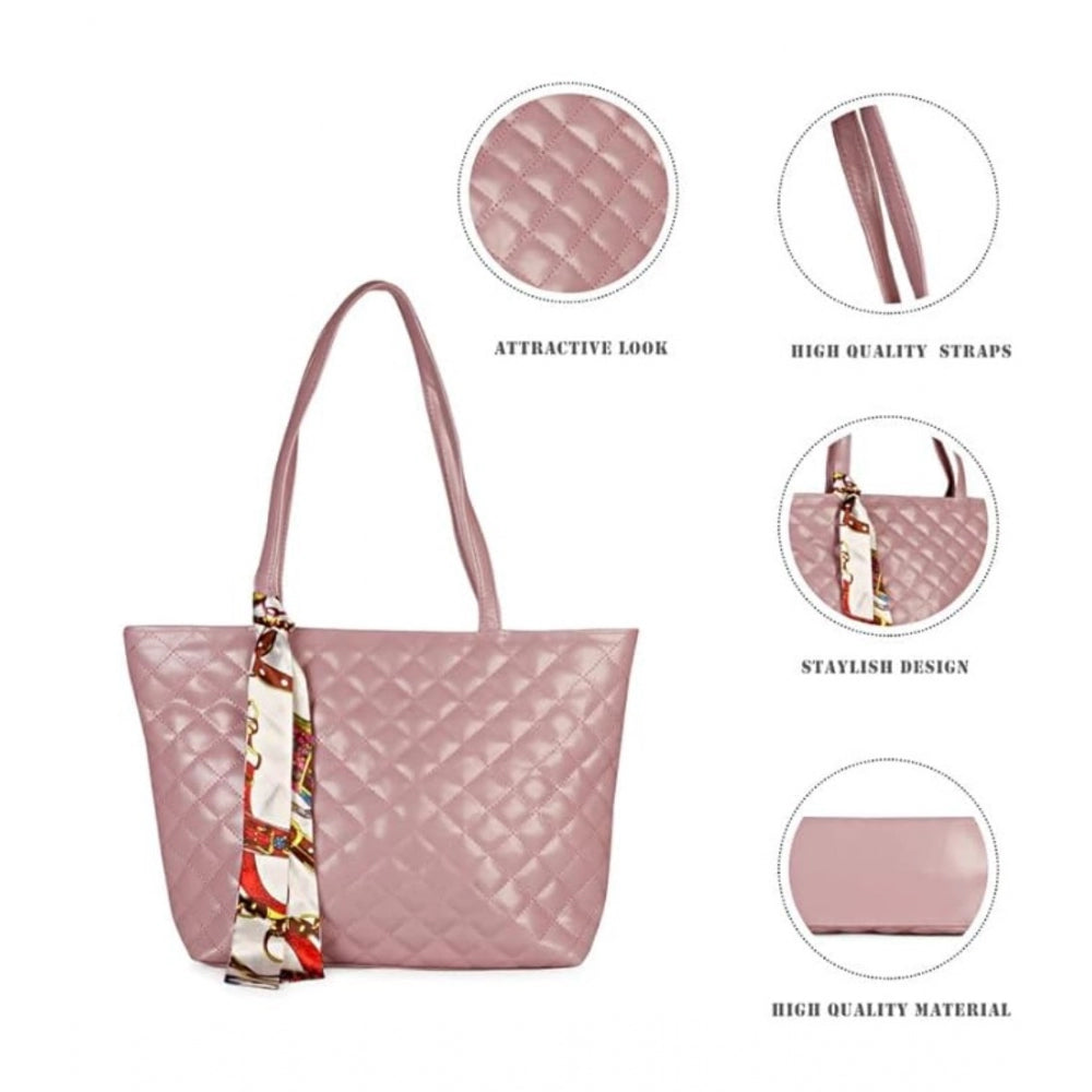 indoraa Women's Polyurethane Textured  Shoulder Bag (Blush Pink)