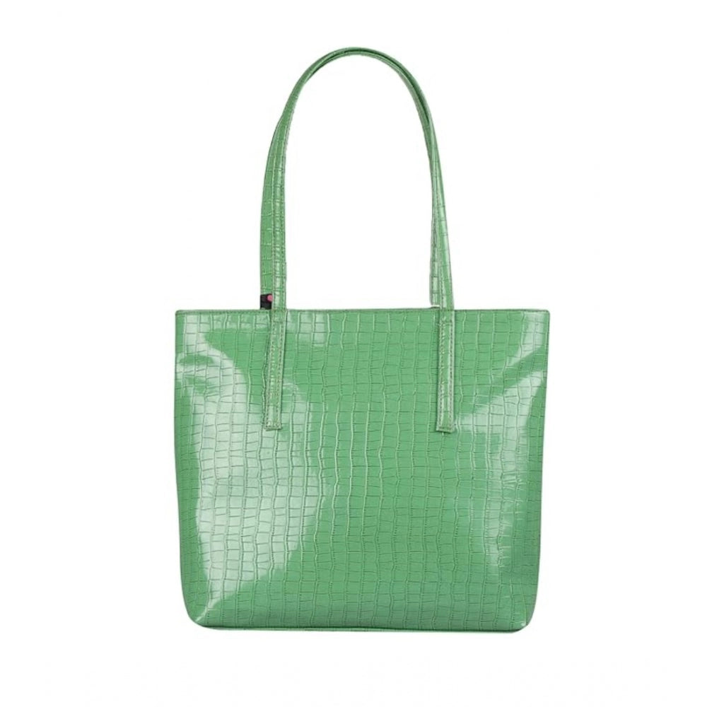 indoraa Women's Polyurethane Textured, Croc Shoulder Bag (Green)