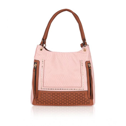 indoraa Women's Faux Leather Printed Tote Bag (Pink)