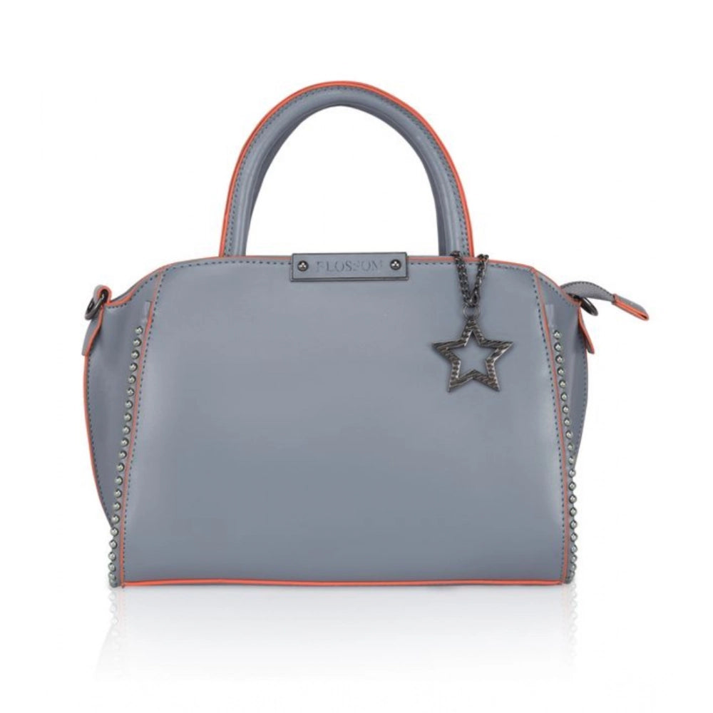 indoraa Women's Faux Leather Metal Beads Handbag (Grey)