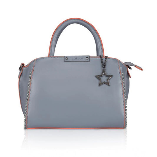 indoraa Women's Faux Leather Metal Beads Handbag (Grey)