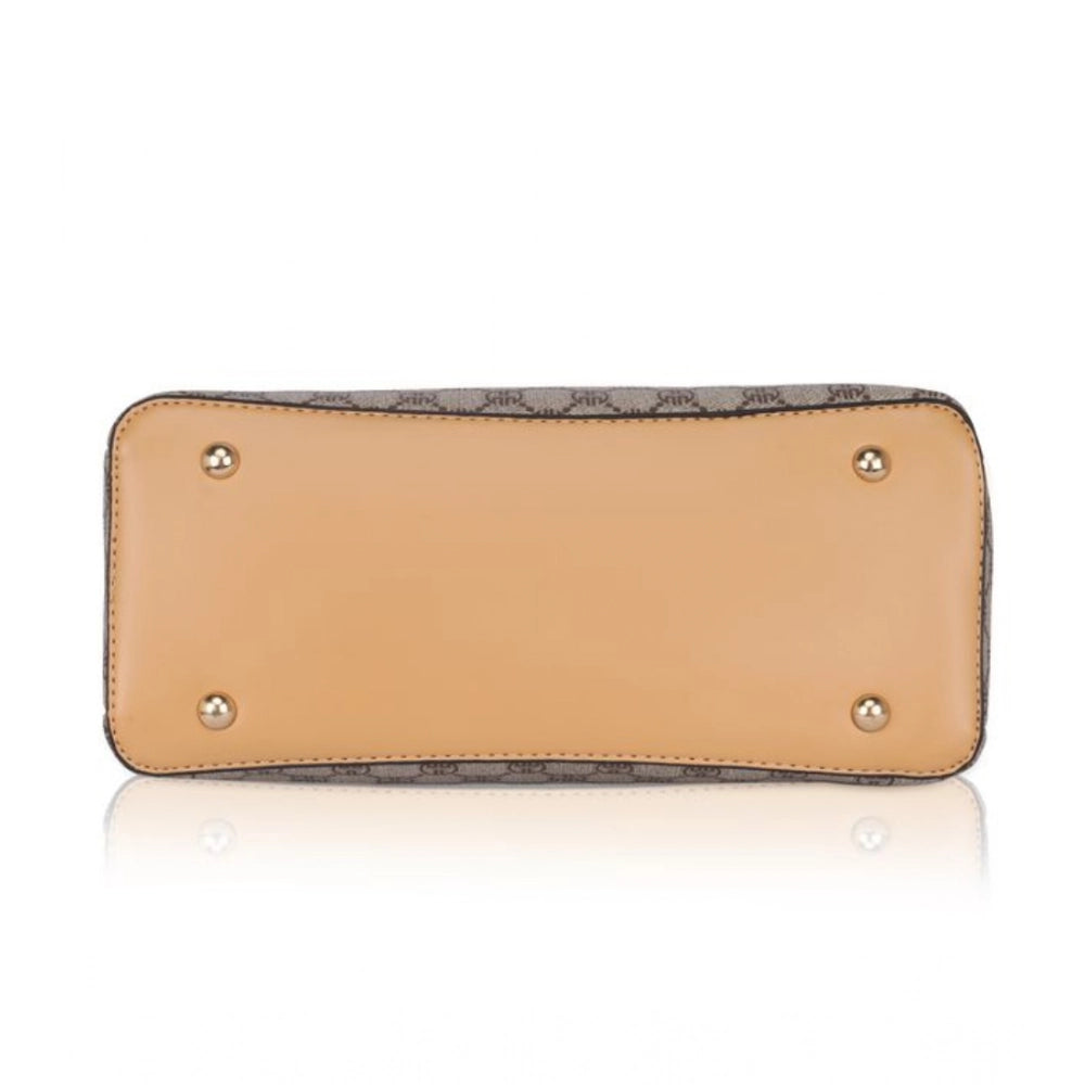 indoraa Women's Faux Leather Printed Handbag (Camel)
